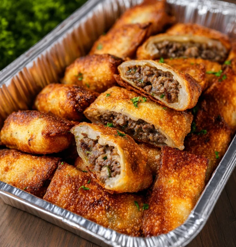 Crispy Beef Cheese Stuffed Rolls