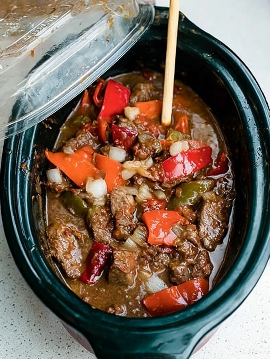 CROCK POT PEPPER STEAK