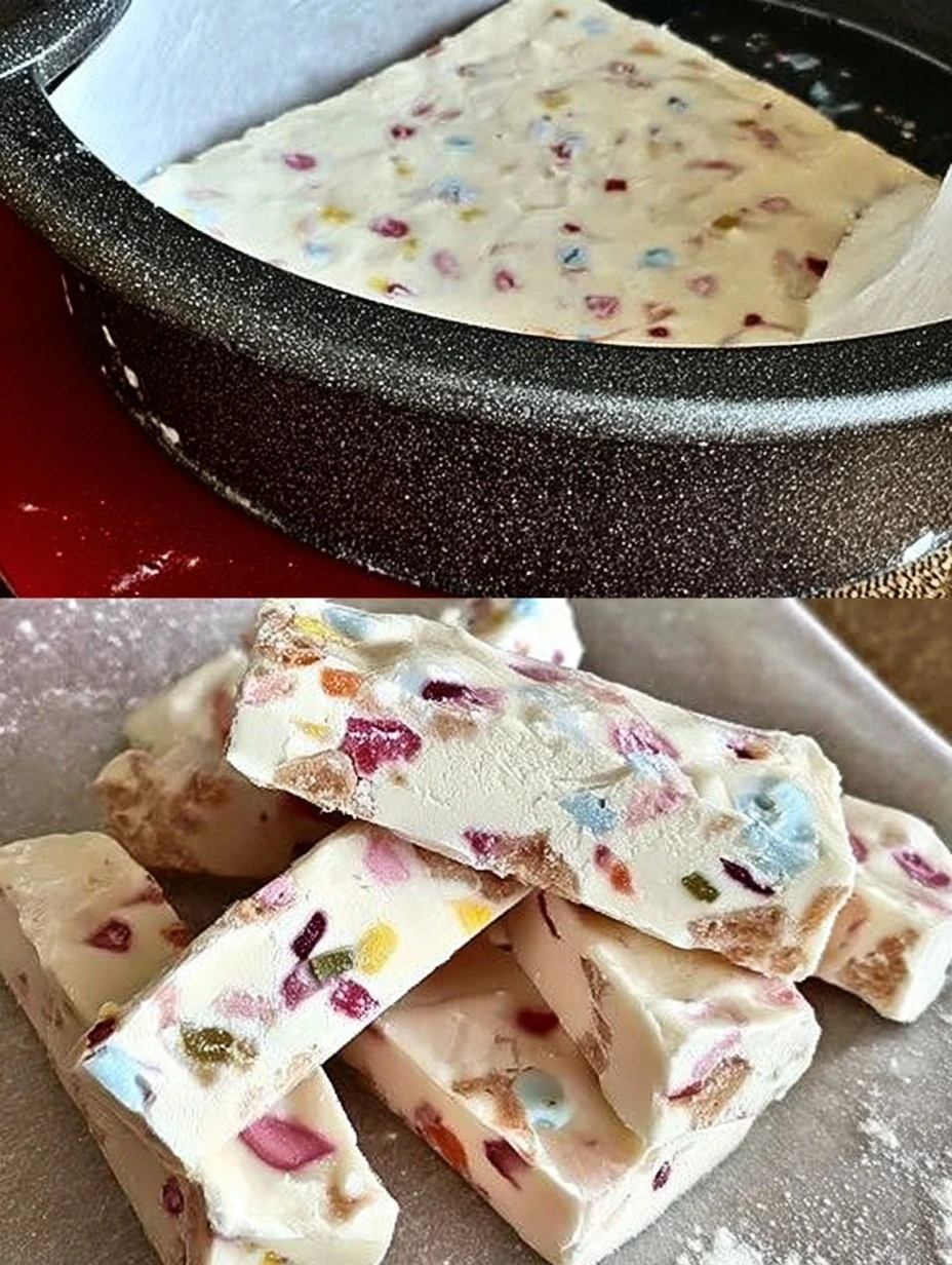 Four-Ingredient Nougat Bars Easy, Chewy, and Festive