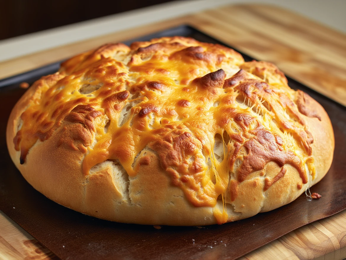 No-Knead Cheesy Bread