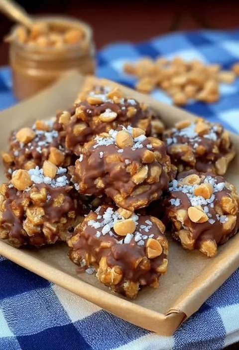Peanut Butter Pretzel Clusters Nobake
