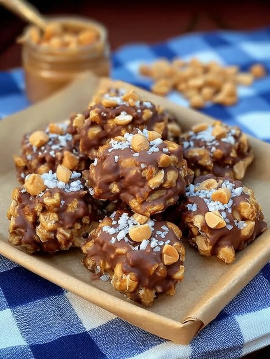 Peanut Butter Pretzel Clusters - No-Bake