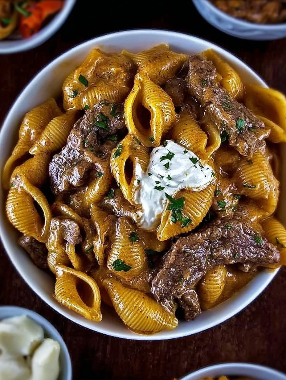 Creamy Paprika Steak Shells