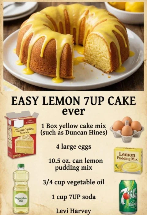 Lemon 7up Cake