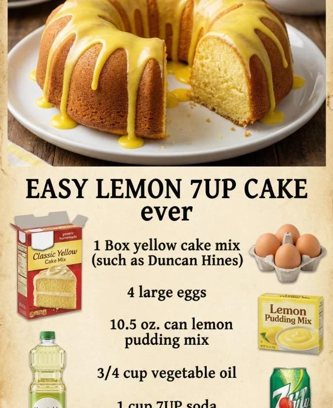 Lemon 7up Cake