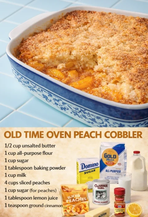 Old Time Oven Peach Cobbler